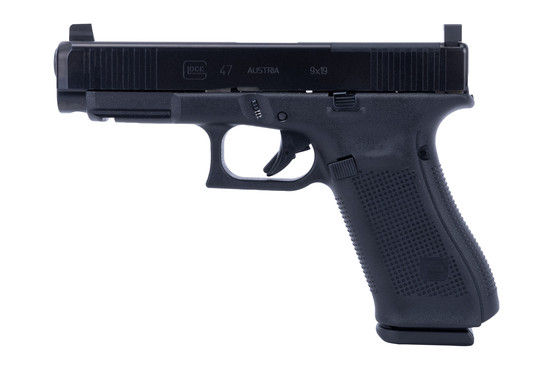 Glock 47 9mm pistol with AmeriGlo Non-Tritium Cowitness Iron Sights.